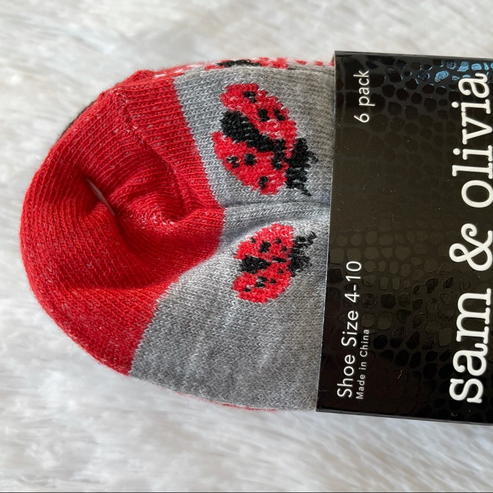 NWT NO SHOW LADYBUG SOCKS great holiday or Christmas gift - Picture 7 of 8